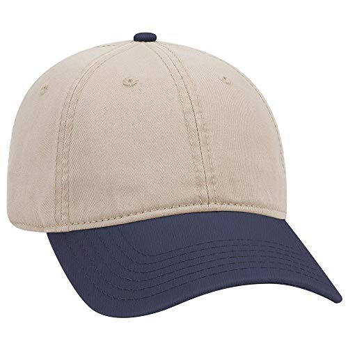 OTTO 6 Panel Low Profile Garment Washed Superior Cotton Twill - color: Nvy/Kha