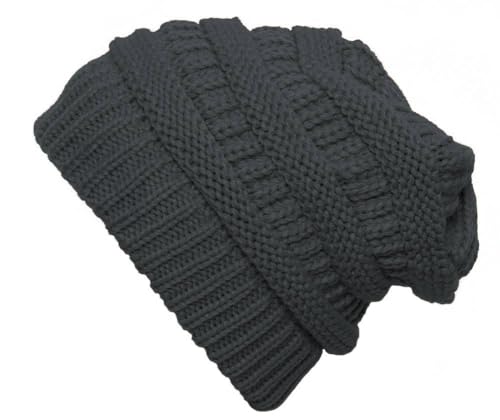Gravity Threads Knit Soft Stretch Beanie Cap - color: Melange Grey