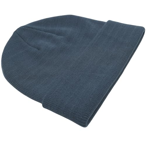 55cube Unisex Winter Beanie Hats Warm Thick Knit Cuffed Skullcaps - color: Dark Blue Green