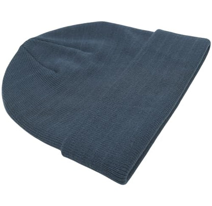 55cube Unisex Winter Beanie Hats Warm Thick Knit Cuffed Skullcaps - color: Dark Blue Green