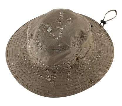 Connectyle Sun Hat for Men Women Outdoor UV Protection Safari Hat for Fishing Hiking Gardening Breathable Cowboy Hat UPF50 - color: Dark Khaki