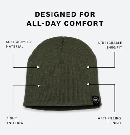Original Beanie Cap - Soft Knit Beanie Hat - Warm and Durable - color: Forest Green