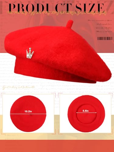 3 Pcs Beret Hats for Women - color: Red