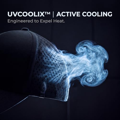 UVCoolix™ Cooling Sweatband Baseball Cap for Hot Weather,Breathable Sun Protection,Water-Resistant Golf Performance Hat - color: Black Paisley, size: Medium-Large