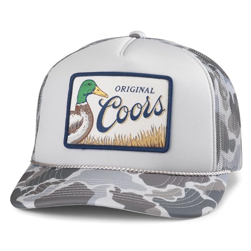 AMERICAN NEEDLE Unisex Coors Beer Patch Adjustable Snapback Baseball Hat - color: Mallard Foamy (Grey)