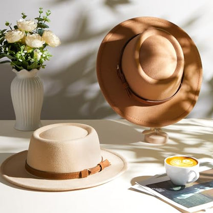 Hercicy Wool Fedora Hat for Women - color: Brown, Khaki, Beige, Camel