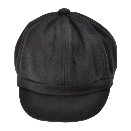 ZLYC Women Classic Newsboy Cap Visor 8 Panel Gatsby Cabbie Paperboy Hat - color: Black