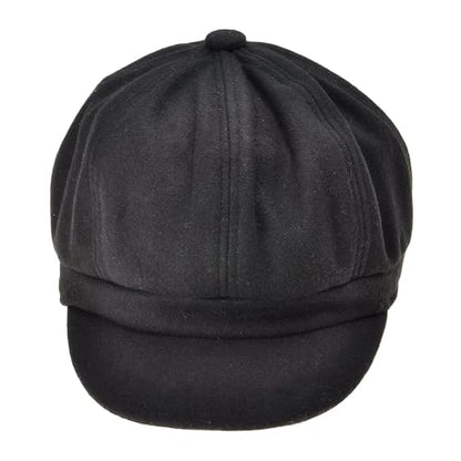 ZLYC Women Classic Newsboy Cap Visor 8 Panel Gatsby Cabbie Paperboy Hat - color: Black