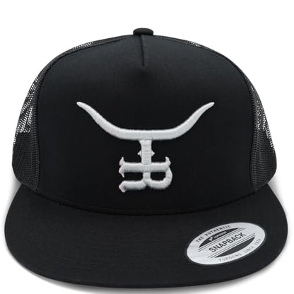 The Rancher Hat Co. Silver Bullet Western Trucker Hat - High Profile Adjustable Mesh Back Hat - color: Black