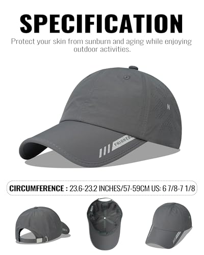 Croogo Quick Dry Running Hat Sun UPF 50+ Lightweight Baseball Cap for Men - color: Darkgray
