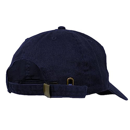 Glory Max 100% Cotton Baseball Cap Classic Plain Low Profile Golf Dad Hat Buckle Adjustable - color: Navy
