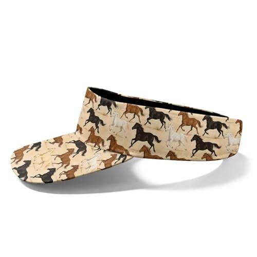 Cool Styles Sun Visor Hats 21.65~23.62 inches Adjustable Open-Top caps Quick-Dry Visor Cap - color: Horse