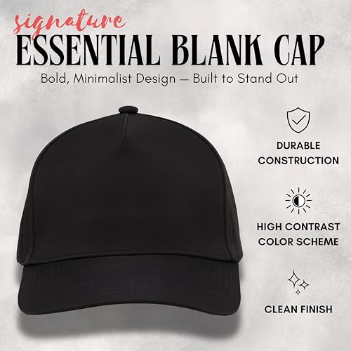 Funky Junque Mens High Crown Golf Hat, Performance Golf Cap - color: Black