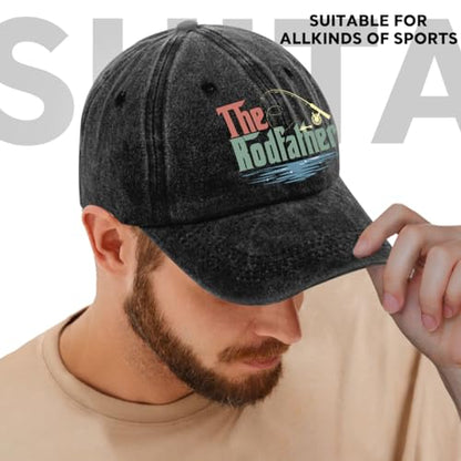Fishing Adjustable Cotton Baseball Cap, Funny Trucker Hat Gift for Men Women Grandpa Dad Fishing Lover Fisherman - color: D