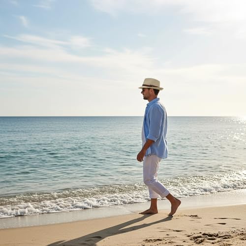 Straw Fedora Hat for Men Panama Hat Short Brim Summer Sun Hat - color: A-beige