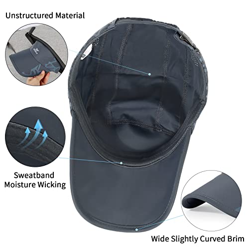 Running Hat Mesh Quick Dry Hat Baseball Cap for Women Men - color: Dark Grey