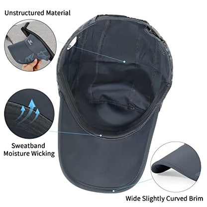 Running Hat Mesh Quick Dry Hat Baseball Cap for Women Men - color: Dark Grey