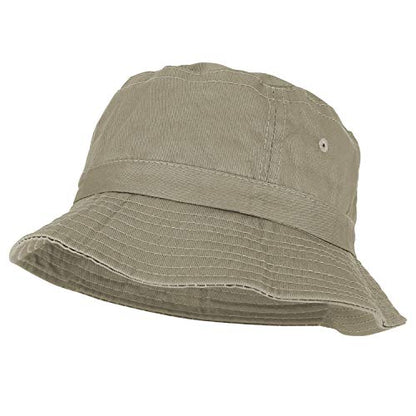 Armycrew Pigment Dyed Washed 100% Cotton Unisex Bucket Hat - color: Natural