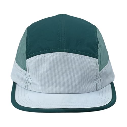 FASHIXD 5 Panel Hats for Men Baseball Cap Outdoor Sports Running Cap - color: White/Darkgreen