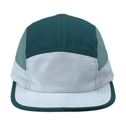 FASHIXD 5 Panel Hats for Men Baseball Cap Outdoor Sports Running Cap - color: White/Darkgreen