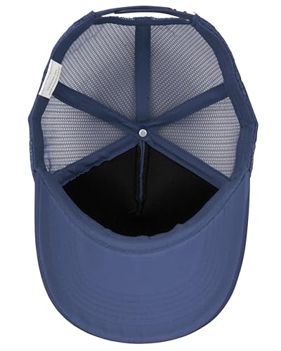 Gelante Polyester Foam Front, Mesh Back 5 Panel Sublimation Trucker Baseball Cap Snapback Hat - color: Navy Blue