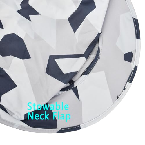 ZOORON Sun Hats for Men Women with Neck Flap Fishing UPF 50+ UV Protection - color: Camo Light Grey