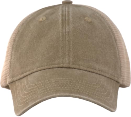 Comfy Soft Vintage Washed Trucker Baseball Cap - Women Men Unstructured Dad Hat | Snapback | Soft Crown | Soft Mesh - color: Khakiv2, size: One Size