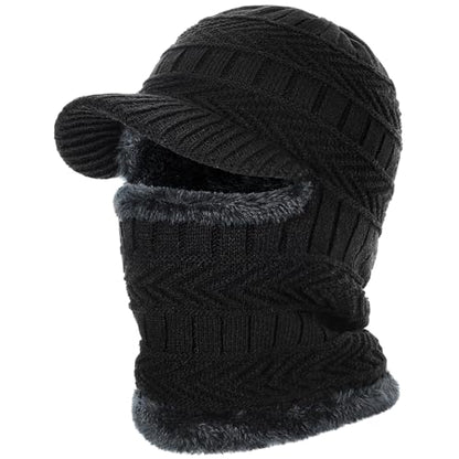 Clothclose Winter Balaclava Beanie Hat Knit Thermal Ski Mask for Men Women - color: Black