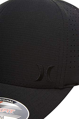 Hurley Men's Baseball Cap - Sweat-Wicking Fitted Baseball Hats for Men (S-XL) - color: Black/Black, size: Small-Medium