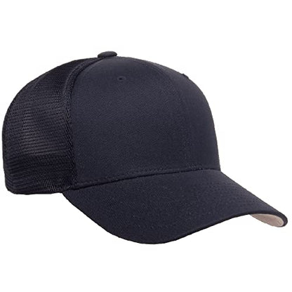Flexfit 110M Trucker Mid-Profile Mesh Back Snapback Cap - color: Navy