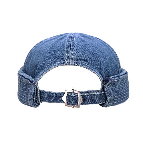 jerague Beanie Hat for Men Women Brimless Cuffed Hat Skullcap Watch Cap Adjustable - color: Blue