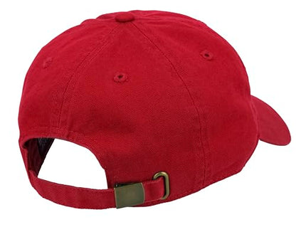 Gelante Baseball Cap Dad Hat 100% Cotton Polo Style Plain Blank Adjustable Size. - color: Red