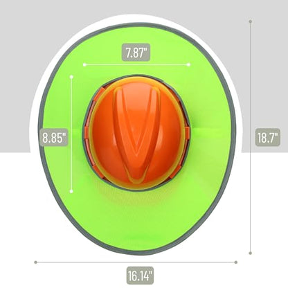 UNCO Industrial Hard Hat Sun Shield, Green, Full & Standard Brim Mesh Sunshade, High Visibility Reflective, Hard Hat Accessory - color: Green, size: 1 Pack