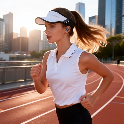 Cooling Sports Sun Visor Hat for Men & Women - color: White - Black