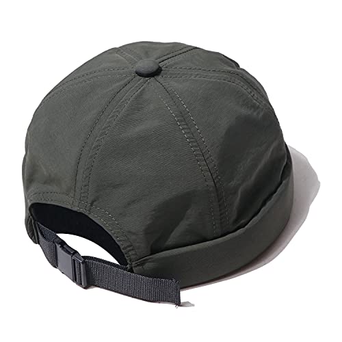 CLAPE Lightweight Breathable Brimless Cap Street Casual Versatile Summer Quick Dry Docker Cap No Brim Sailor Cap Leon Cap - color: Ct81-green