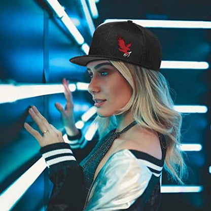 Horror Skull Hat Snapback Hat for Men Women Black Adjustable Classic Adult Baseball Cap Flat Bill Hip Hop Cap - color: Eagle