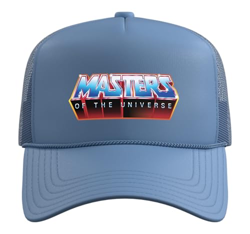 Masters of The Universe Logo Trucker Hat with Adjustable Mesh Back - color: Light Blue