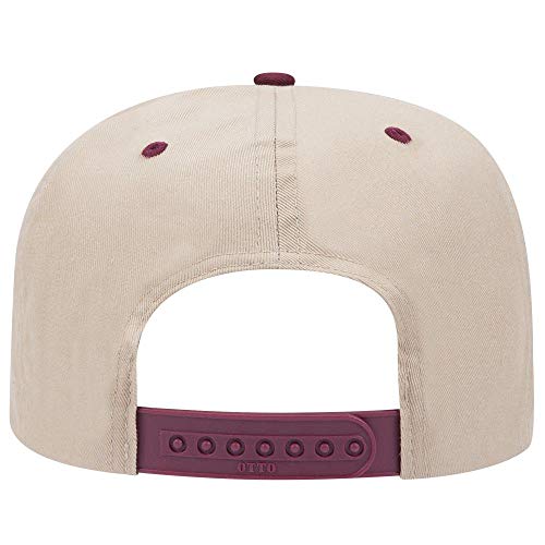 OTTO 6 Panel Pro Style Cotton Blend Twill Cap - color: Marn/Kha