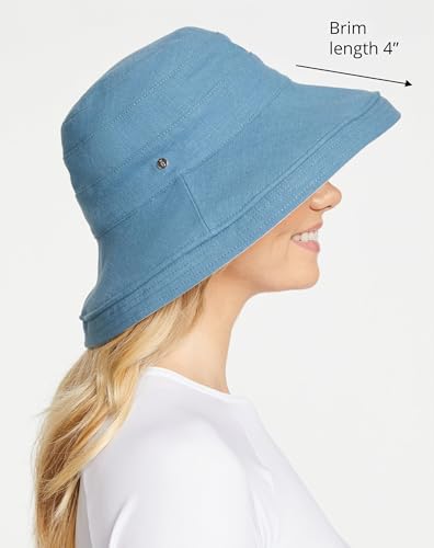 Solbari Women's Holiday Sun Hat UPF 50+ - color: Blue/Beige, size: Small-Medium