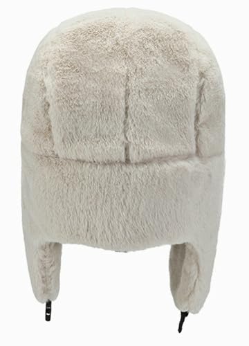따뜻한 트래퍼 모자 여성용 남성용 Ushanka 모자 에비에이터 모자 이어 플랩 러시아 모자 추운 날씨용 겨울 인조 모피 모자 - color: Khaki