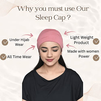 Chemo Hats Solid Sleep Cap Women's Bamboo Soft Headwear Cancer Cap Chemo Headwear Women - color: Duskey Rose