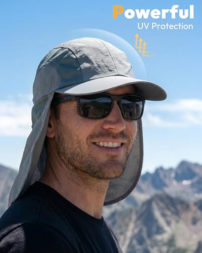 Mens Sun Hat with Breathable Mesh Sun Hats for Men Fishing Hat - color: Gray-blue