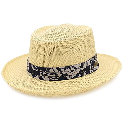 Panama Jack Mens Straw Safari Sun Hat - color: Navy, size: Large-X-Large