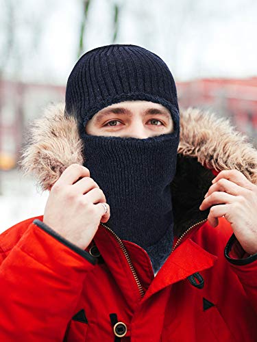 SATINIOR 2 Pcs Ski Masks Winter Balaclava Fleece - color: Coffee, Navy Blue, size: One Size