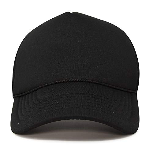 DALIX Solid Blank Trucker Hats Caps 2 Pack - color: Black
