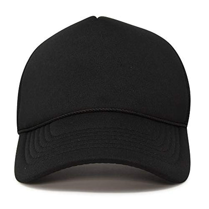 DALIX Solid Blank Trucker Hats Caps 2 Pack - color: Black