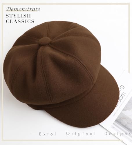 Sumolux Women Beret Newsboy Hat French Cap Classic Winter - color: Coffee