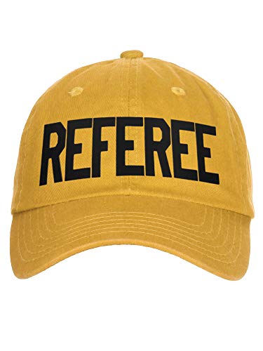 Classic Referee Hat Premium Cotton Low Profile Unstructured Adjustable Strapback - color: Gold Black