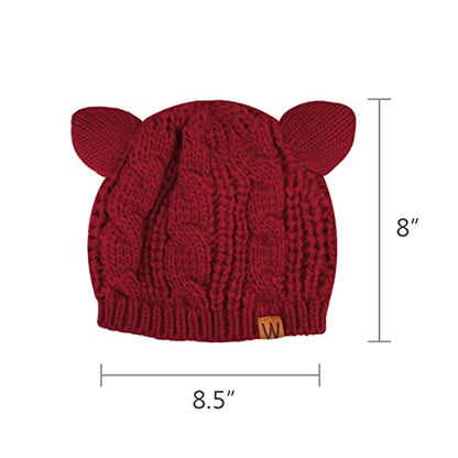 allydrew Winter Thick Knit Beanie Slouchy Beanie for Men & Women - color: Maroon