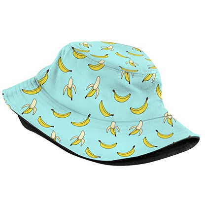 Bucket Hat Sun Beach Packable Fisherman Cap for Women Men Summer Outdoor Hiking - color: Cute Banana